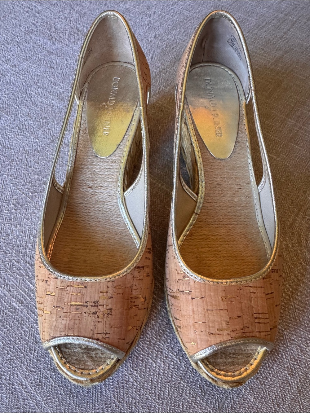 Vintage Donald J Pliner Corks Wedge Pumps 7.5 Cork Rope Espadrille 1990’s